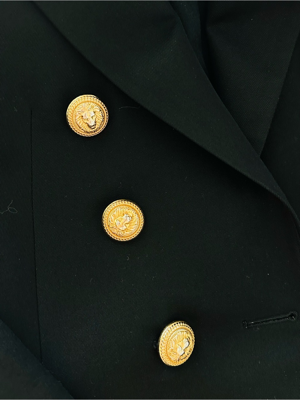 Balmain Black Double-Breasted Blazer with Gold Buttons size 34 (xxs-xs) - Picture 15 of 15